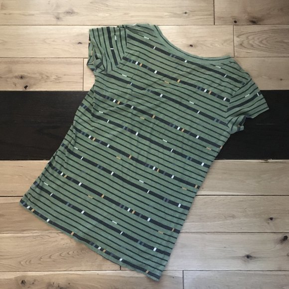 Vintage Y2K Urban Outfitters BDG Striped Cap Sleeve Burnout Tee - Picture 2 of 5